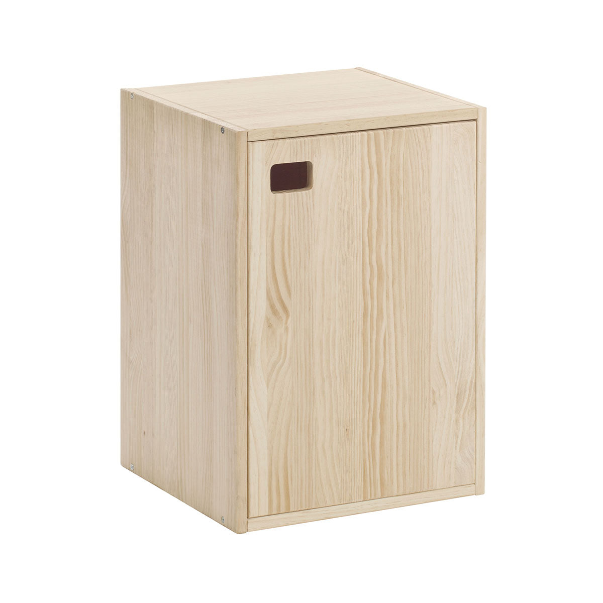 Meubel 1 deur met 1 in hoogte verstelbare plank - Licht hout - 37,3x37
