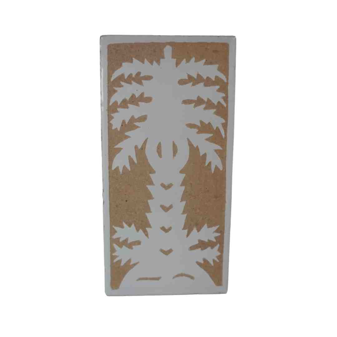 NOA MAY Zellige tegel Palmtree - wit - keramiek - wanddecoratie - 20 x