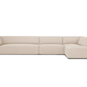 Micadoni rechter hoekbank Ruby 5-zits, structurele stof, beige – 180×3 Micadoni rechter hoekbank Ruby 5-zits, structurele stof, beige – 180×3