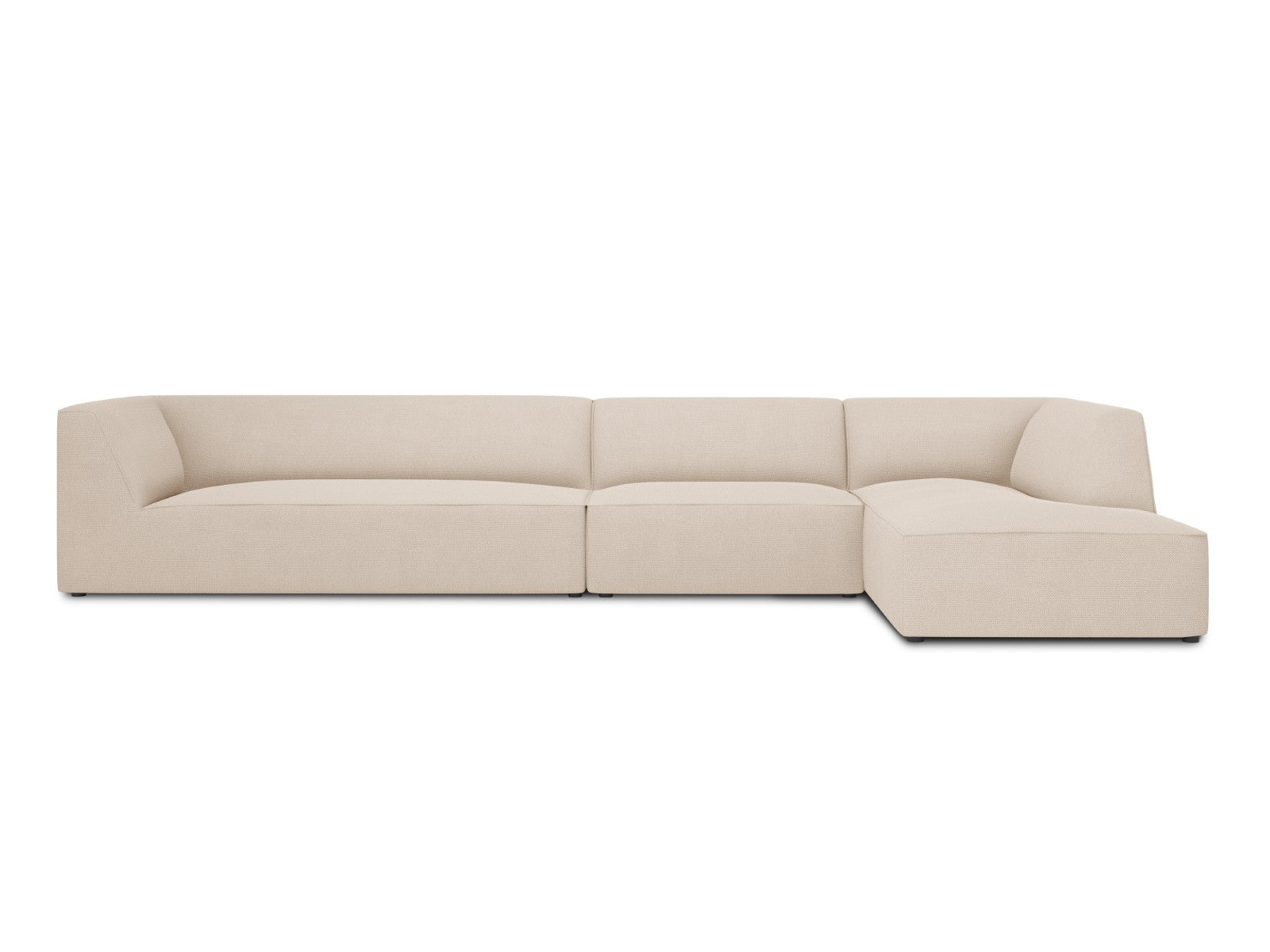 Micadoni rechter hoekbank Ruby 5-zits, structurele stof, beige - 180x3