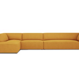 Micadoni linker hoekbank Ruby 5-zits, structurele stof, geel – 180×366 Micadoni linker hoekbank Ruby 5-zits, structurele stof, geel – 180×366