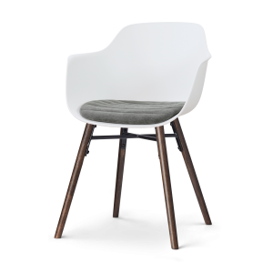 Nolon Nena-Liz Eetkamerstoel Wit met Zeegrijs Zitkussen – Walnoot Pote Nolon Nena-Liz Eetkamerstoel Wit met Zeegrijs Zitkussen – Walnoot Pote