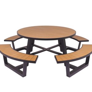 MaximaVida ronde aluminium picknicktafel Bermuda Ø 250 cm zwart MaximaVida ronde aluminium picknicktafel Bermuda Ø 250 cm zwart