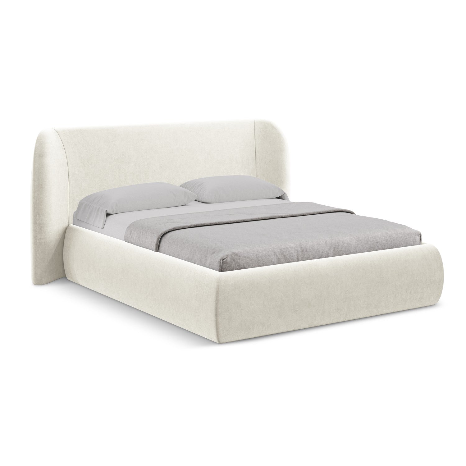 LaMiaSofa Bed met opbergruimte Trieste - velours - lichtbeige - 230x21