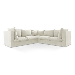 LaMiaSofa Modulaire hoekbank Ravenna – textuurstof – beige – 255x255x7