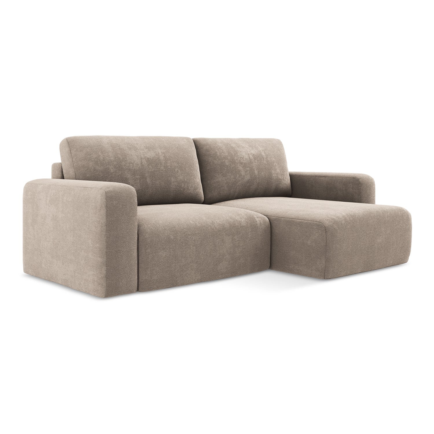 LaMiaSofa hoekbank rechts Ostia - chenille stof - donkerbeige - 244x14