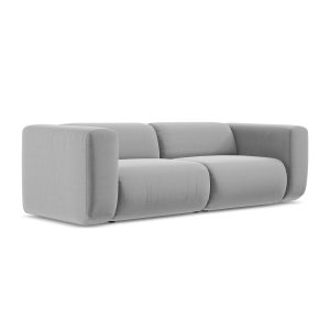 LaMiaSofa 3-zits bank Bari – velours – grijs – 228x89x70