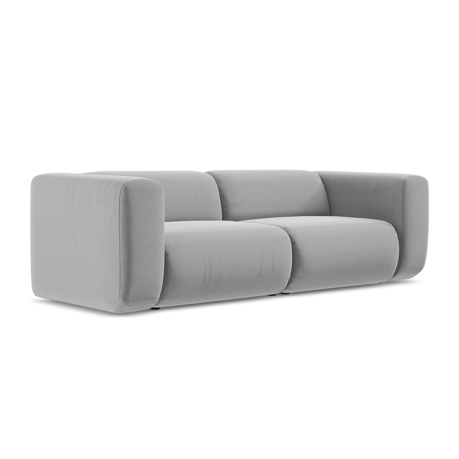 LaMiaSofa 3-zits bank Bari - velours - grijs - 228x89x70