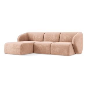 LaMiaSofa hoekbank links Cervo – chenille stof – perzik – 248x166x90 LaMiaSofa hoekbank links Cervo – chenille stof – perzik – 248x166x90