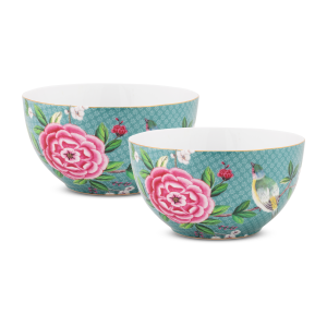 Pip Studio Blushing Birds Kommen – Servies – Set van 2 schaaltjes – Bl Pip Studio Blushing Birds Kommen – Servies – Set van 2 schaaltjes – Bl