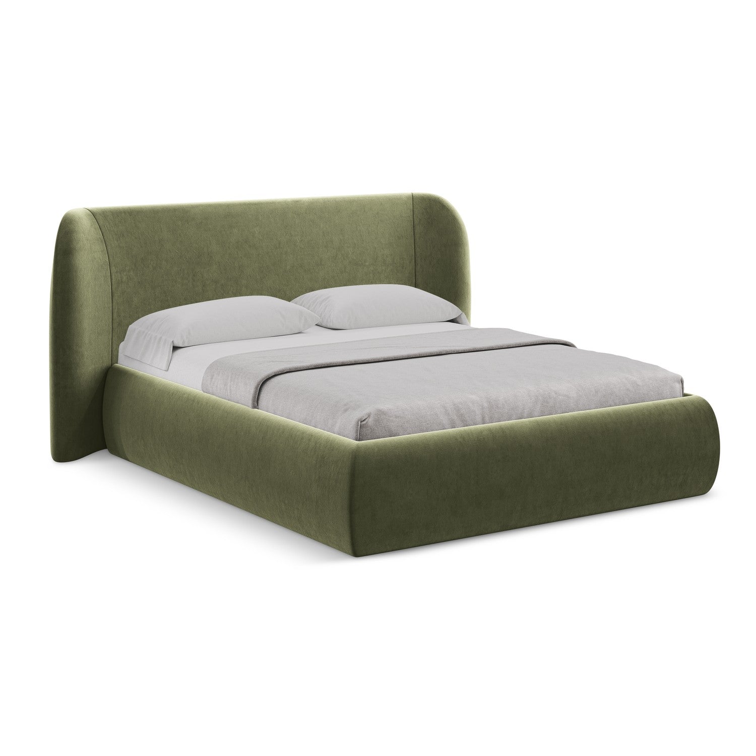 LaMiaSofa Bed met opbergruimte Trieste - velours - olijf - 230x215x110