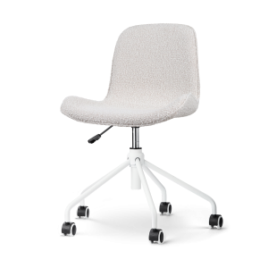Nolon Nout-Fé Bureaustoel Bouclé Beige – Wit Onderstel – Stof Nolon Nout-Fé Bureaustoel Bouclé Beige – Wit Onderstel – Stof