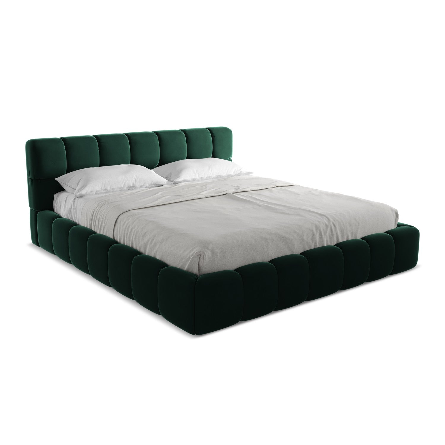 LaMiaSofa Bed met opbergruimte Roma - velours - flessengroen - 200x228
