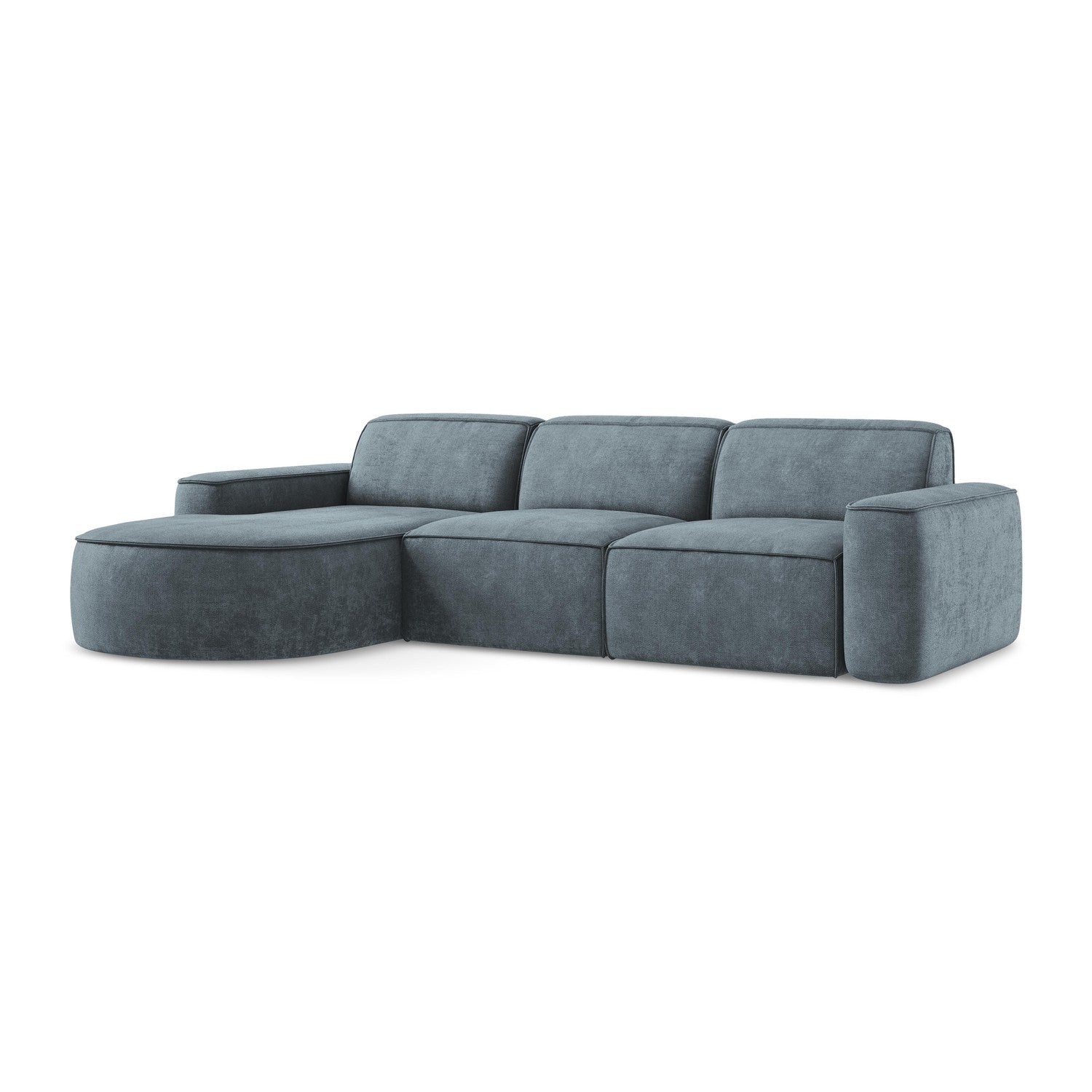 LaMiaSofa hoekbank links Melissa - chenille stof - jeans - 284x166x70