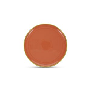 Ona – Plat bord 26xH2,5cm oranje/groen Duo – Set van 4 Ona – Plat bord 26xH2,5cm oranje/groen Duo – Set van 4