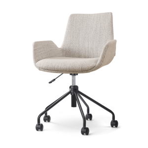 Nolon Nout-Eef Bureaustoel Beige Gemêleerd – Armleuning – Zwart Onders