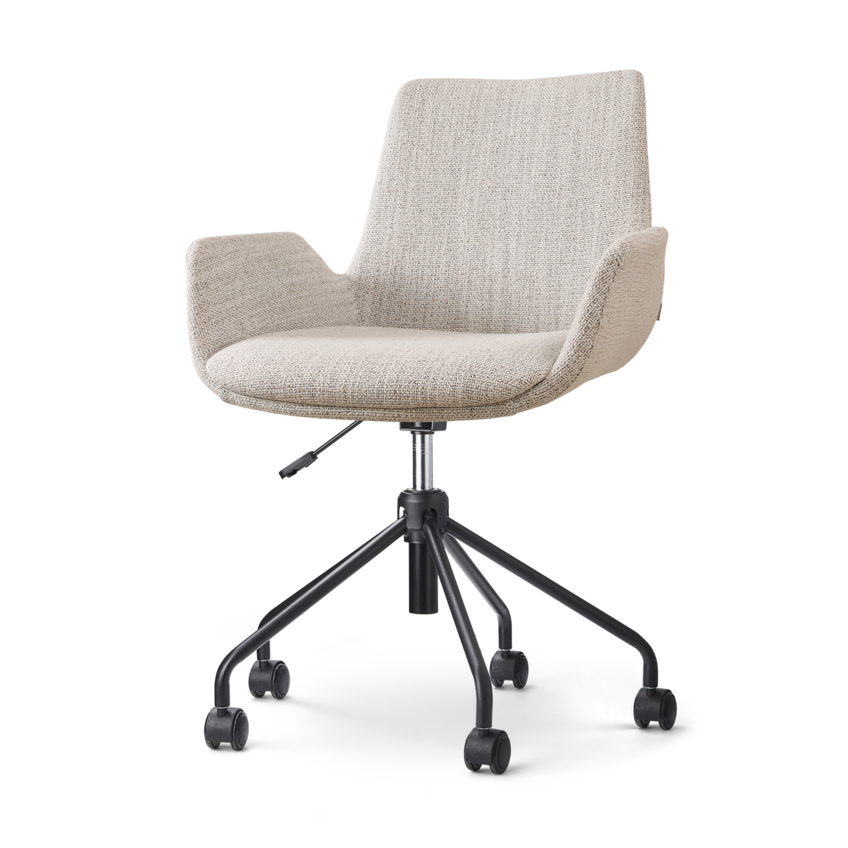 Nolon Nout-Eef Bureaustoel Beige Gemêleerd - Armleuning - Zwart Onders