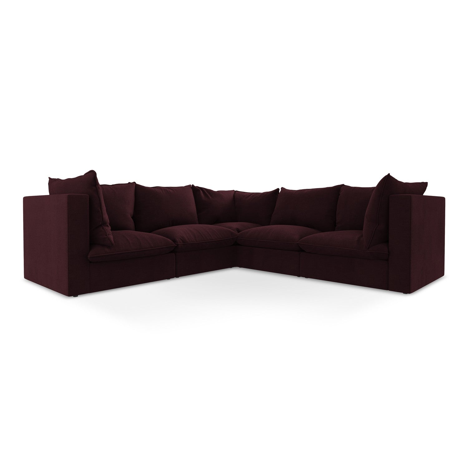 LaMiaSofa Modulaire hoekbank Ravenna - textuurstof - bordeaux - 255x25