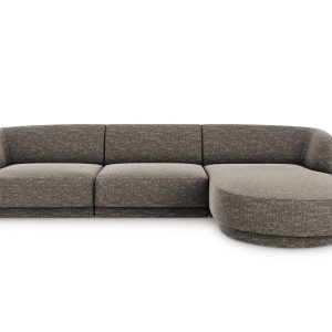 Micadoni rechter hoekbank Miley 4-zits, chenille, grijs – 156x255x70cm Micadoni rechter hoekbank Miley 4-zits, chenille, grijs – 156x255x70cm
