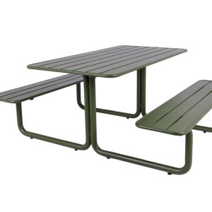 MaximaVida metalen picknicktafel Max olijfgroen – 150 cm MaximaVida metalen picknicktafel Max olijfgroen – 150 cm