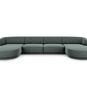 Micadoni Panoramische bank Miley 5-zits, chenille, olie – 156x330x70cm Micadoni Panoramische bank Miley 5-zits, chenille, olie – 156x330x70cm