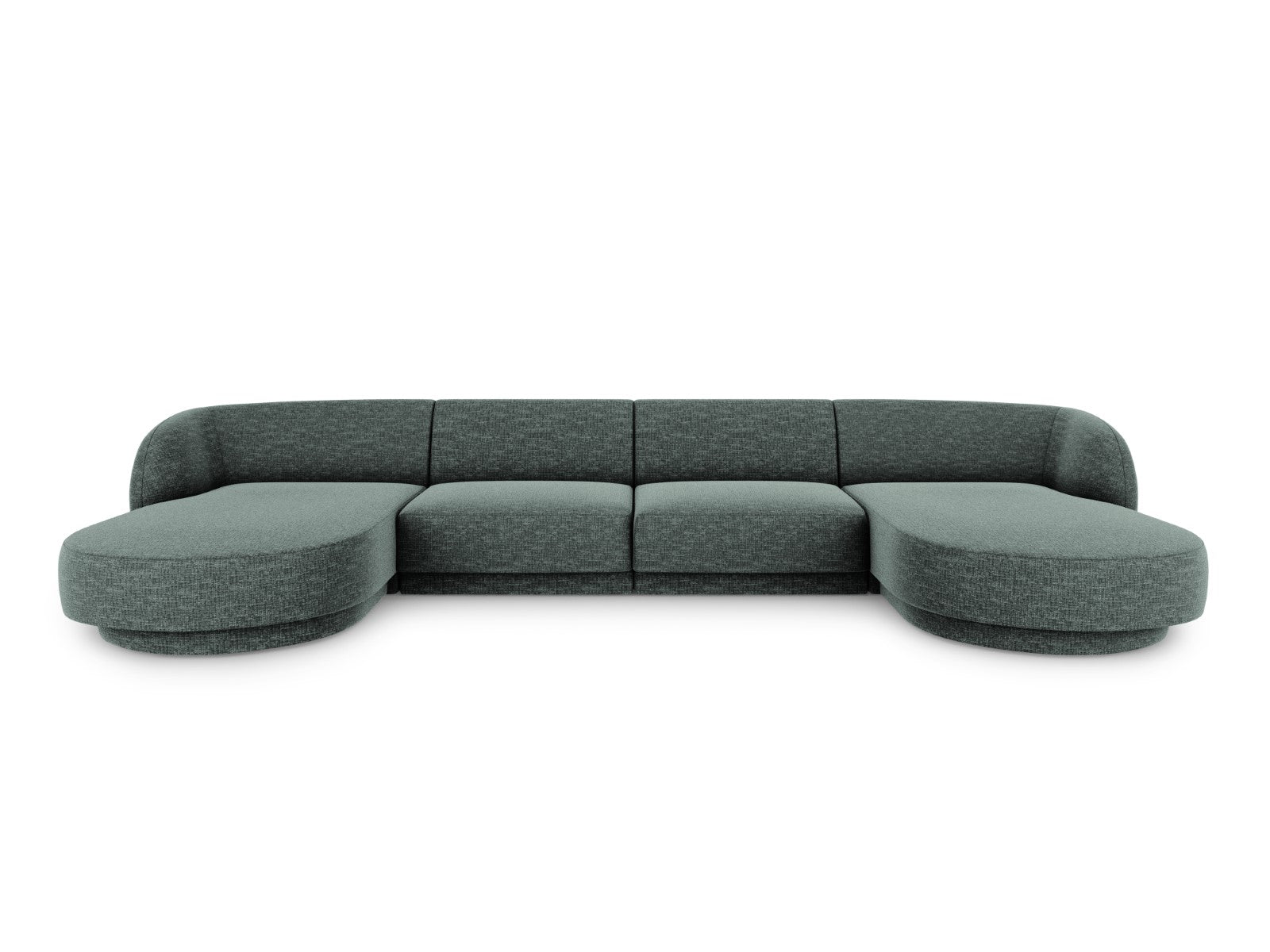 Micadoni Panoramische bank Miley 5-zits, chenille, olie - 156x330x70cm