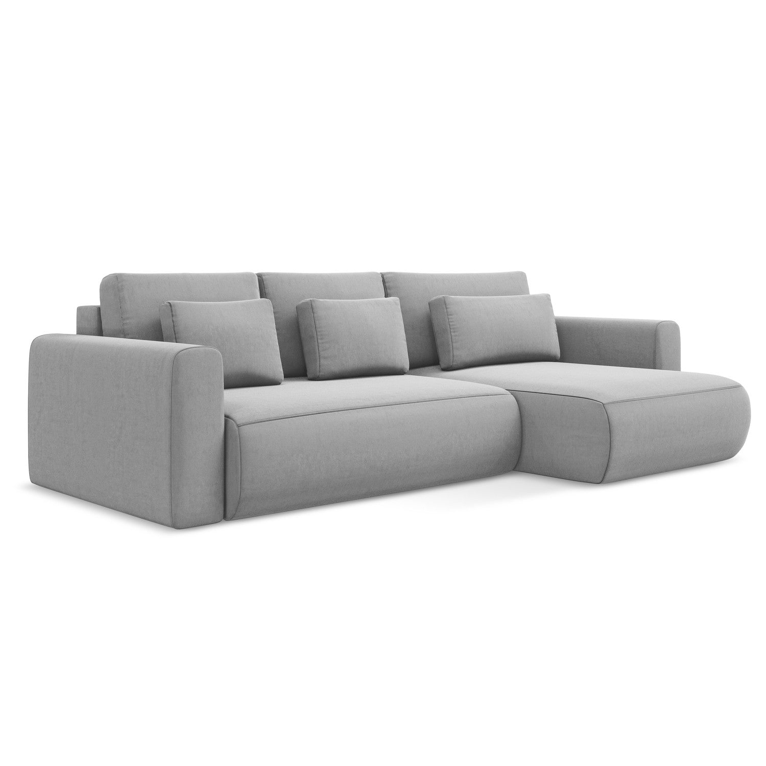 LaMiaSofa hoekbank rechts Perugia - velours - grijs - 278x149x82