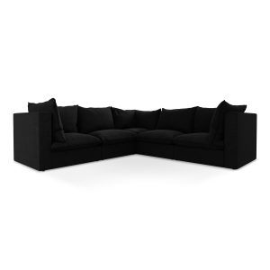 LaMiaSofa Modulaire hoekbank Ravenna – bouclé – zwart – 255x255x77