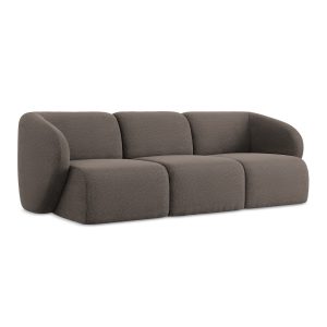 LaMiaSofa 3-zits bank Cervo – bouclé – chocolade – 244x94x75