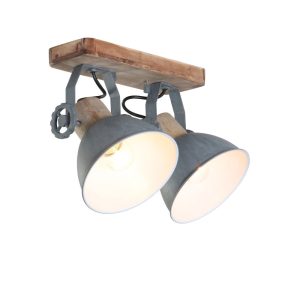 Mexlite spot gearwood – 2 lichts – 32x 17 cm – grijs Mexlite spot gearwood – 2 lichts – 32x 17 cm – grijs