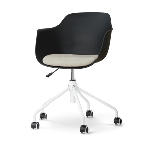 Nolon Nout-Liz eetkamerstoel zwart met naturelbeige zitkussen – wit on Nolon Nout-Liz eetkamerstoel zwart met naturelbeige zitkussen – wit on
