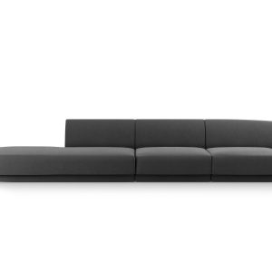 Micadoni linker bank Miley 4-zits, flueel, grijs – 90x323x70cm Micadoni linker bank Miley 4-zits, flueel, grijs – 90x323x70cm