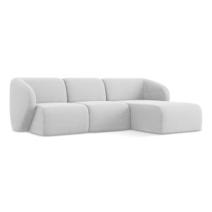 LaMiaSofa hoekbank rechts Cervo – bouclé – zilver – 248x166x103 LaMiaSofa hoekbank rechts Cervo – bouclé – zilver – 248x166x103