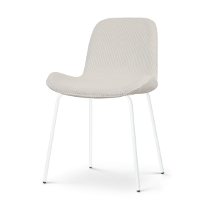 Nolon Nora-Fé Eetkamerstoel Ribstof Créme – Stof – Witte Poten Nolon Nora-Fé Eetkamerstoel Ribstof Créme – Stof – Witte Poten