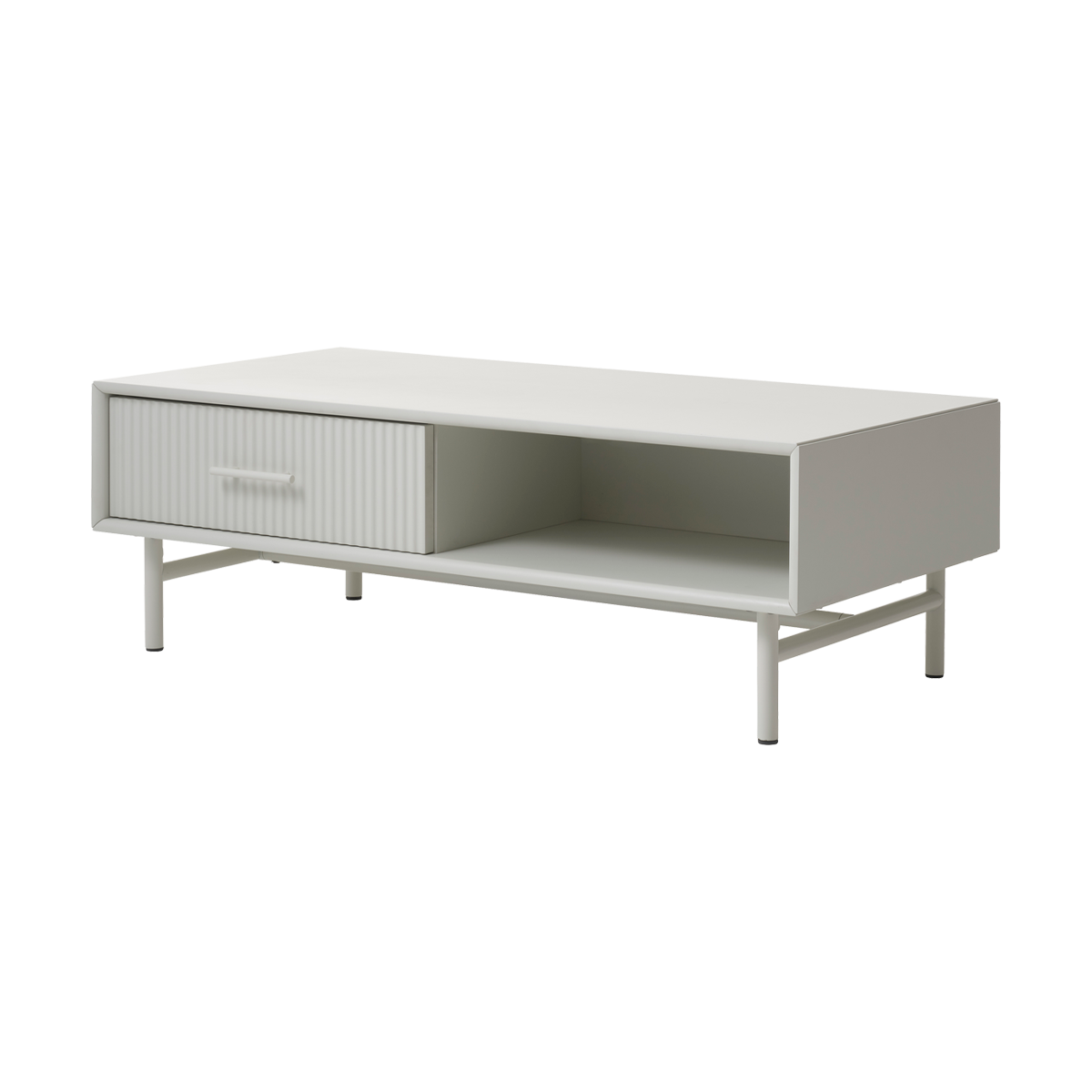 Olivine Arlo Houten Salontafel met Lade en Opbergruimte - Grijs / Beig
