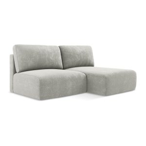 LaMiaSofa hoekbank rechts Ostia – chenille stof – lichtgrijs – 210×149