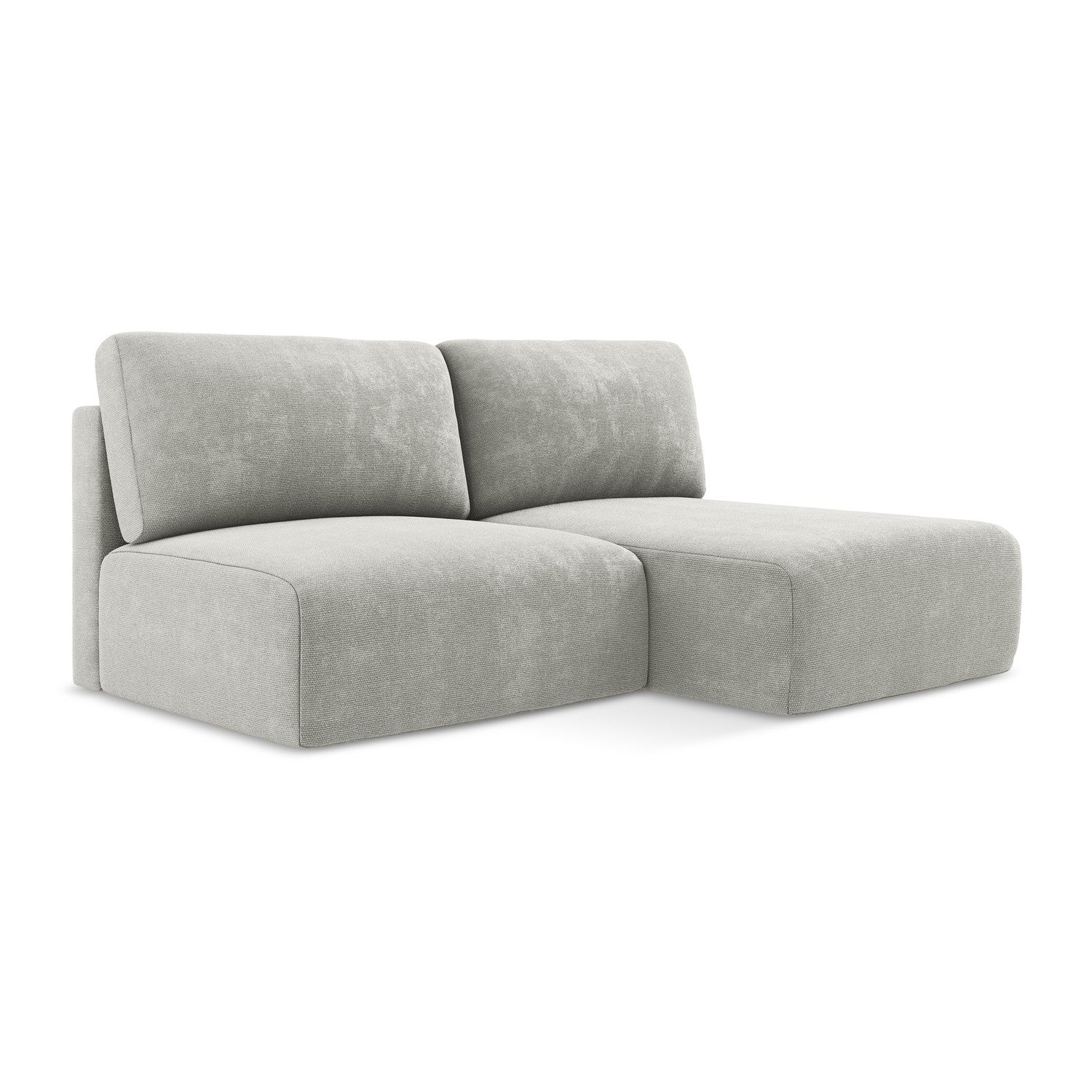 LaMiaSofa hoekbank rechts Ostia - chenille stof - lichtgrijs - 210x149