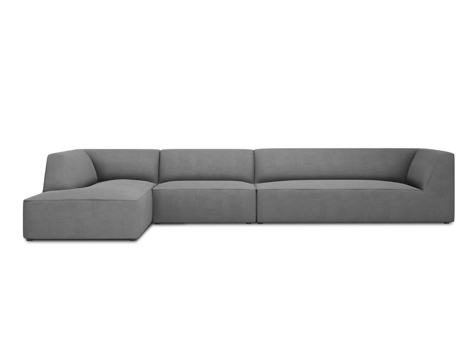 Micadoni linker hoekbank Ruby 5-zits, structurele stof, grijs - 180x36