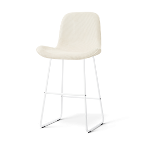 Nolon Nino-Fé Barkruk Rib Beige – Wit Onderstel – 75 Cm