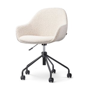 Nolon Nout-Mae Bureaustoel Bouclé Beige – Armleuning – Zwart Onderstel Nolon Nout-Mae Bureaustoel Bouclé Beige – Armleuning – Zwart Onderstel
