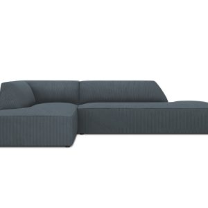 Micadoni linker hoekbank Ruby 4-zits, ribfluwelen, blauw – 180x273x69c Micadoni linker hoekbank Ruby 4-zits, ribfluwelen, blauw – 180x273x69c
