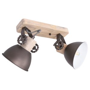 Mexlite spot gearwood – 2 lichts – 32x 17 cm – antraciet Mexlite spot gearwood – 2 lichts – 32x 17 cm – antraciet