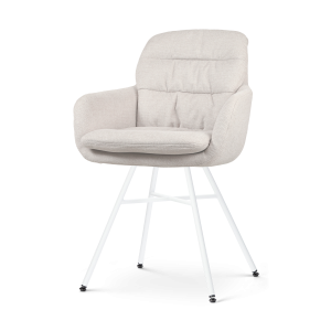 Nolon Noa-Mia Eetkamerstoel Beige – met Armleuning – Wit Nolon Noa-Mia Eetkamerstoel Beige – met Armleuning – Wit