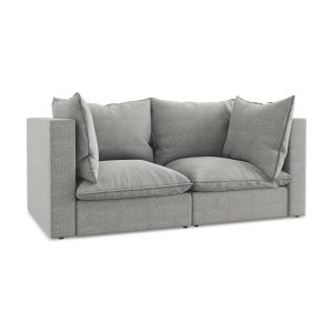 LaMiaSofa Tweezits modulaire bank Ravenna – bouclé – lichtgrijs – 180x