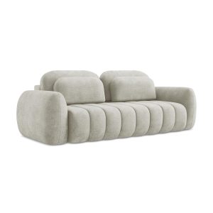 LaMiaSofa 3-zits slaapbank Ginosa – chenille stof – parel – 266x121x95