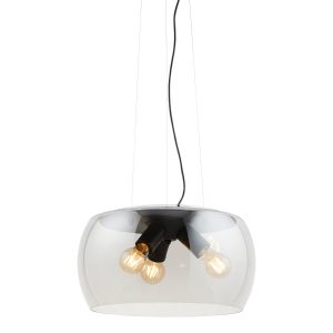 Lighto | Moderne hanglamp zwart met rookglas 3-lichts | Avalon Lighto | Moderne hanglamp zwart met rookglas 3-lichts | Avalon