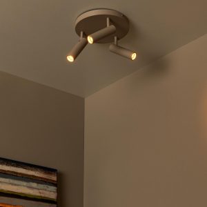 Lucide plafondspot GRADO – 3xGU10 (MR11) – Taupe Lucide plafondspot GRADO – 3xGU10 (MR11) – Taupe