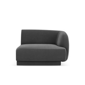 Micadoni rechter module Miley flueel grijs – 90x90x70cm