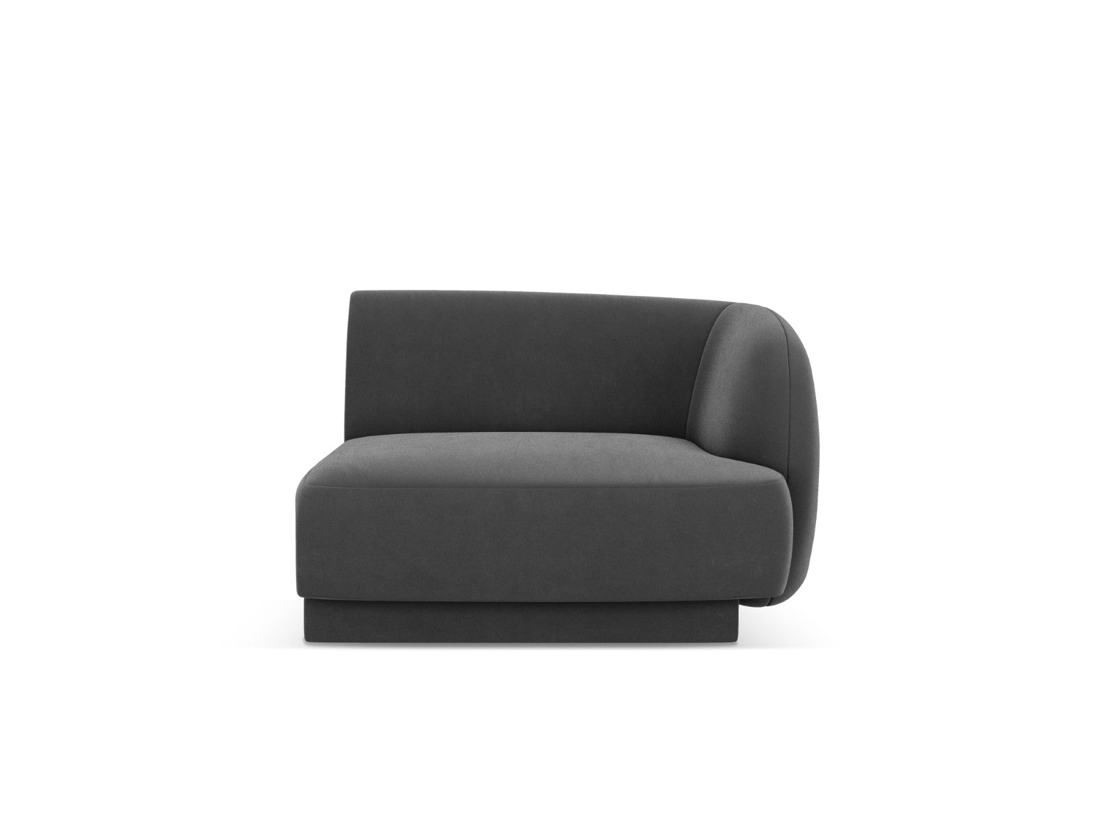 Micadoni rechter module Miley flueel grijs - 90x90x70cm
