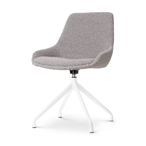 Nolon Nola-Isa Eetkamerstoel Bouclé Taupe – Draaibaar Wit Onderstel Nolon Nola-Isa Eetkamerstoel Bouclé Taupe – Draaibaar Wit Onderstel